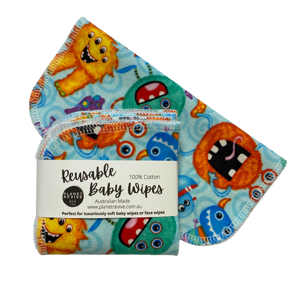 Planet Revive Reusable Baby Eco-Friendly Wipes Monster