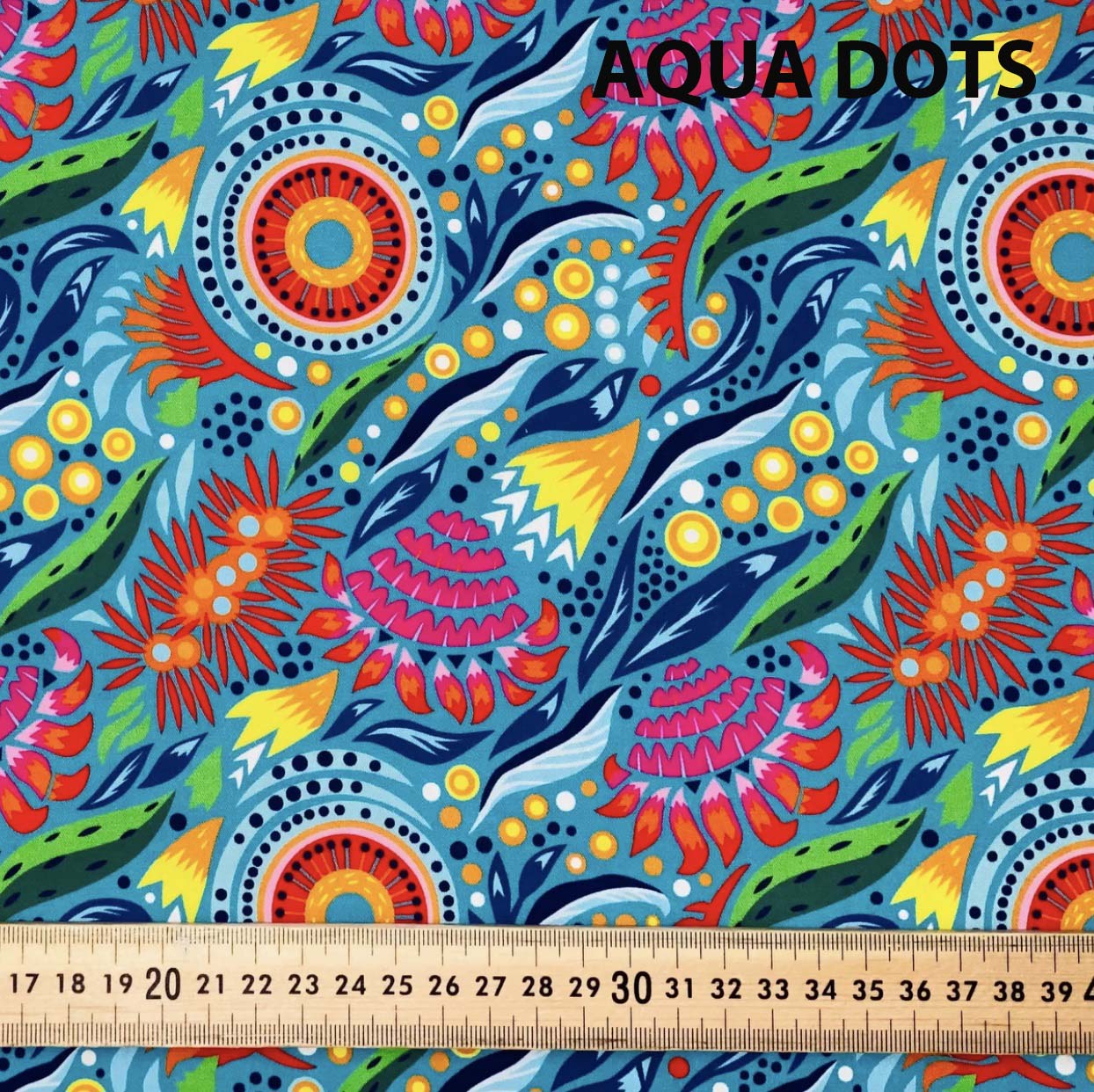 Planet Revive Pattern Aqua Dots & Flowers