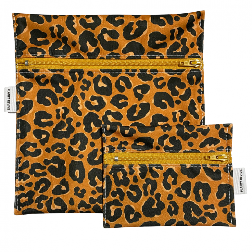 Planet Revive Reusable Snack Sandwich Bag Leopard Print