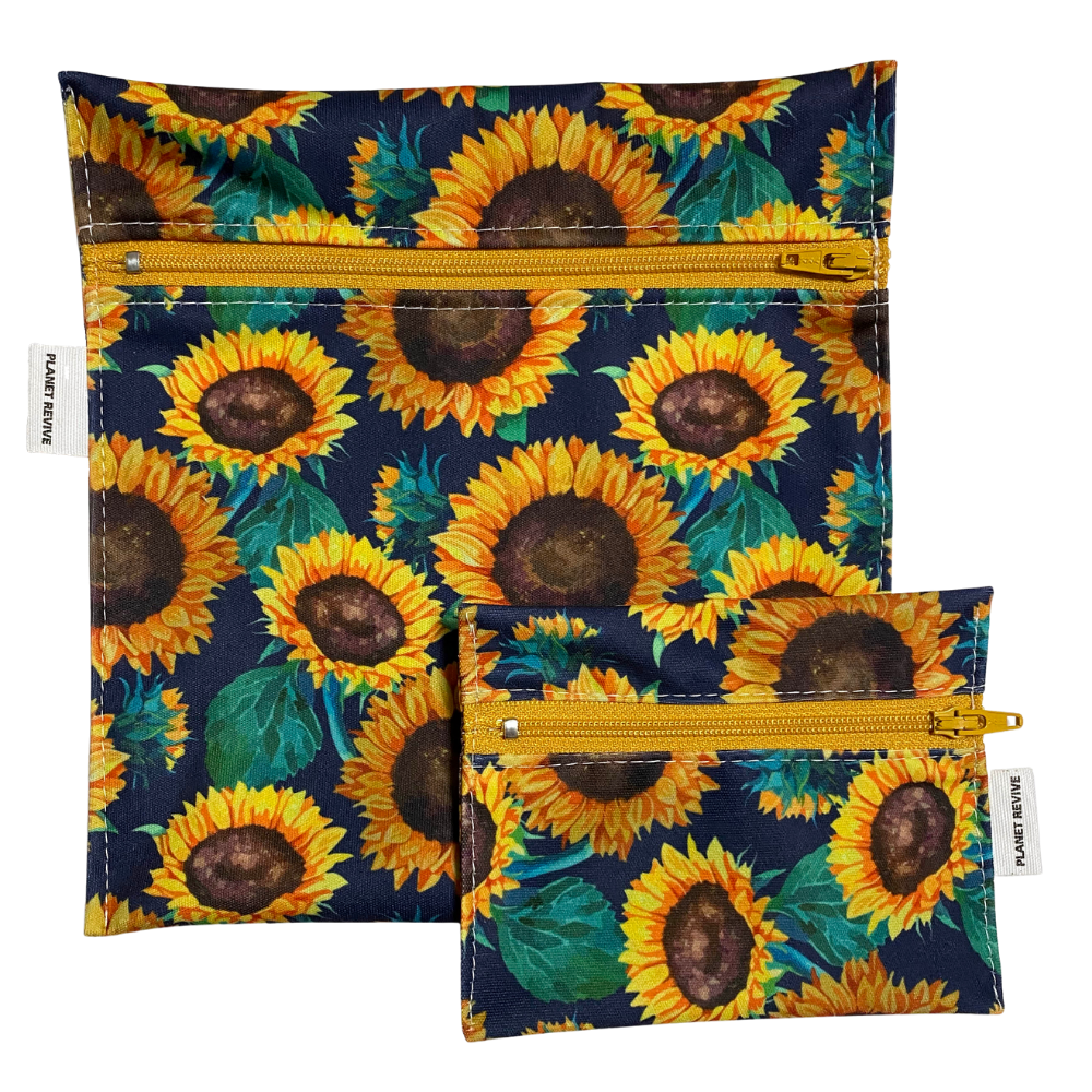 Planet Revive Reusable Snack Sandwich Bag Sunflowers