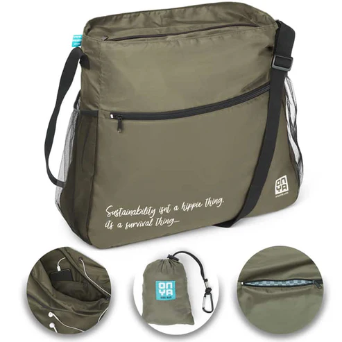 Onya Side Bag Olive Quote