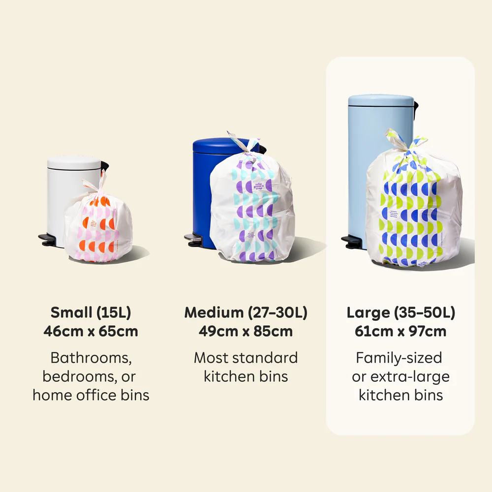 WGAC 100% Recycled Garbage Bag Sizes