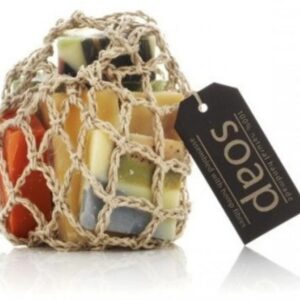 Dindi Naturals Crochet Hemp Bag with Soap Pieces